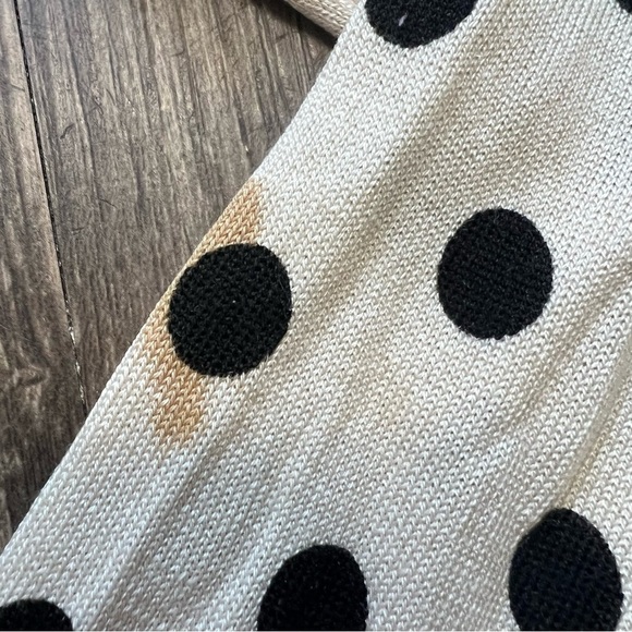 Entracte Vtg Silk Cashmere Polka Dot Crewneck Fitted Button Up Knit Cardigan M - Picture 16 of 16